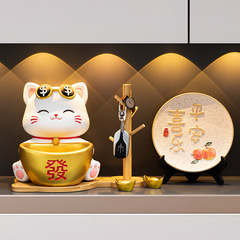 クリエイティブ招き猫玄関鍵収納置物中国風ジョー新居客間家庭装飾品会社プレゼント