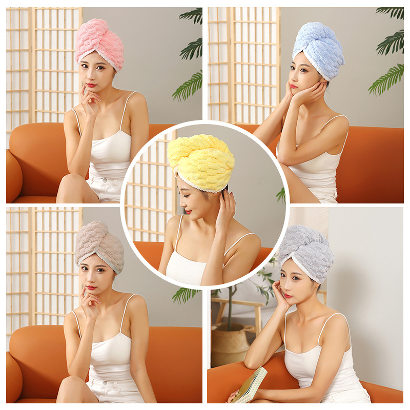 Cloud Downy Dry Hair Cap for Adults, Women's Household Headscarf, Thickened, Absorbent, Soft, Home Use Dry Hair Towel—Wholesale