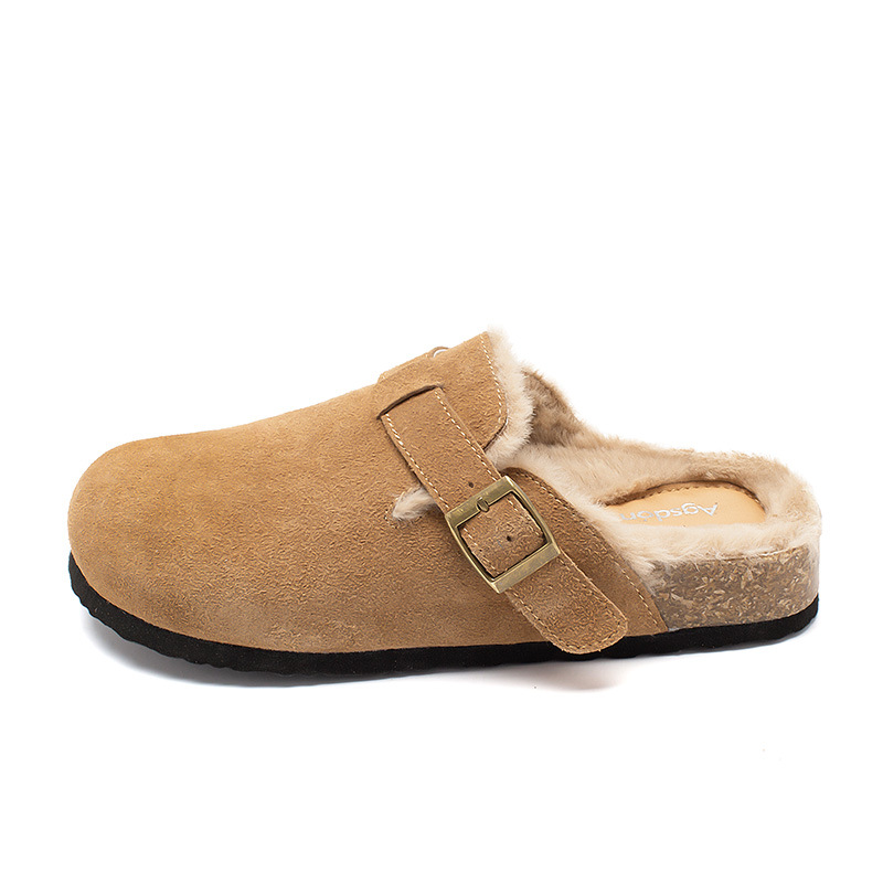 Augu Lion Deng Xiaoping zapatillas de terciopelo 2026 nuevas zapatillas de lana suave de un pie de primavera zapatillas de lana Bocken