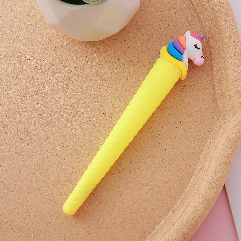Lindo unicornio cono bolígrafo de góner papelería creativa estudiante forma helado bolígrafo de agua material de oficina bolígrafo de firma