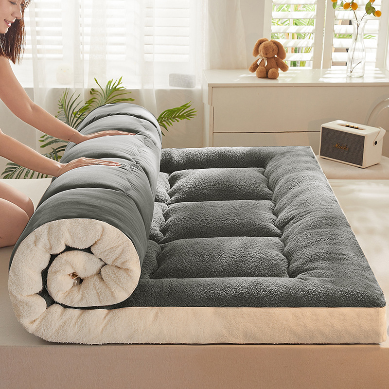 Soybean Fiber Mattress Cushion Thickened fleece-lined Milk Velvet Household Mattress Cushion Bedpad for Student Dormitory Single Person