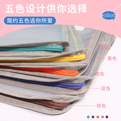 A4三層大容量文件袋學科科目分類袋學生試卷收納袋透明網紗拉鏈袋