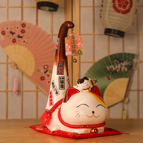 Lucky Cat Ornaments Large Piggy Bank Store Opens Gift Home Ornaments Creative Gifts Ceramic Crafts