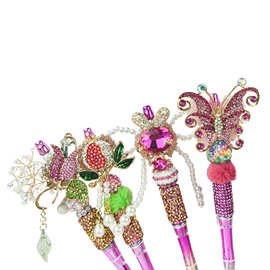 Fancy Beadable Pens 跨境专供华丽重工串珠笔笔杆羽毛bling笔