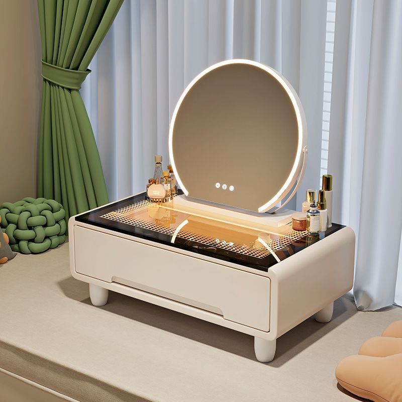 Bay Window Atmosphere Light Dressing Table Storage Cabinet Integrated Small Special Internet Celebrity Small Apartment Tatami Dressing Table Mini