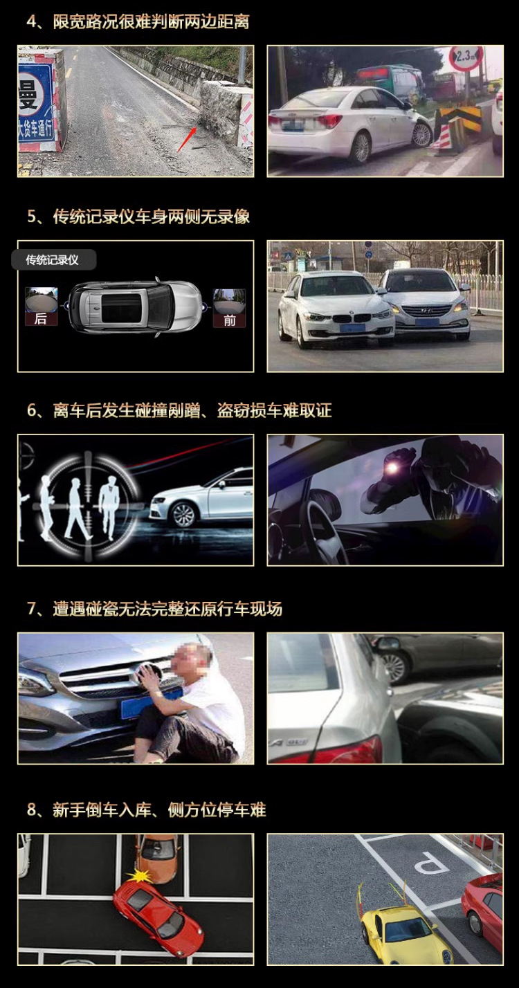 360 panoramic image system blind area right starlight night vision car camera 360 degree panoramic camera