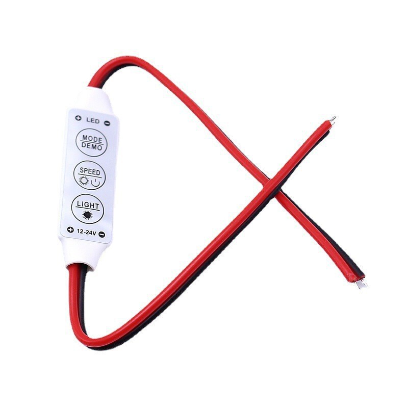 3-key mini monochrome flash controller led strip light string manual online dimmer 12-24V