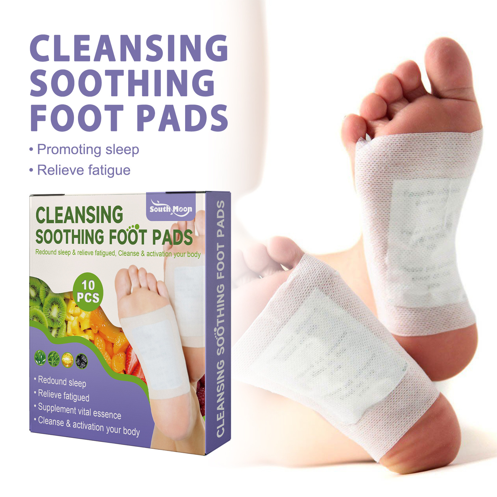 Moon South Cleansing Foot Patch Deep Cleansing Body and Foot Care Helps Sleep Relax Body and Mind Foot Patch_voghion.com