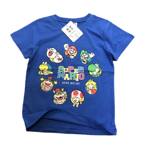 Daily cartoon Mario print children's clothing short-sleeved shirt