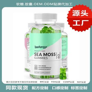 海苔軟糖綠色小熊蘋果味跨境熱銷膳食營養補充劑Seaweed Gummies