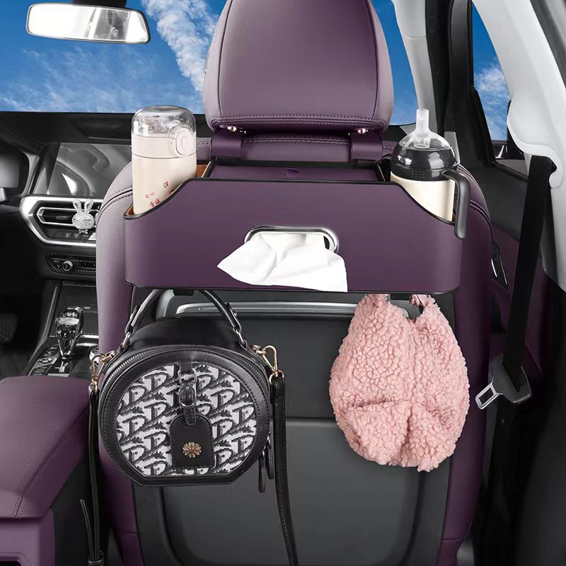 [Car Seat Back Storage Box Water Cup Holder] Multifunctional Seat Back Storage Rack Tissue Storage Box Car Goods