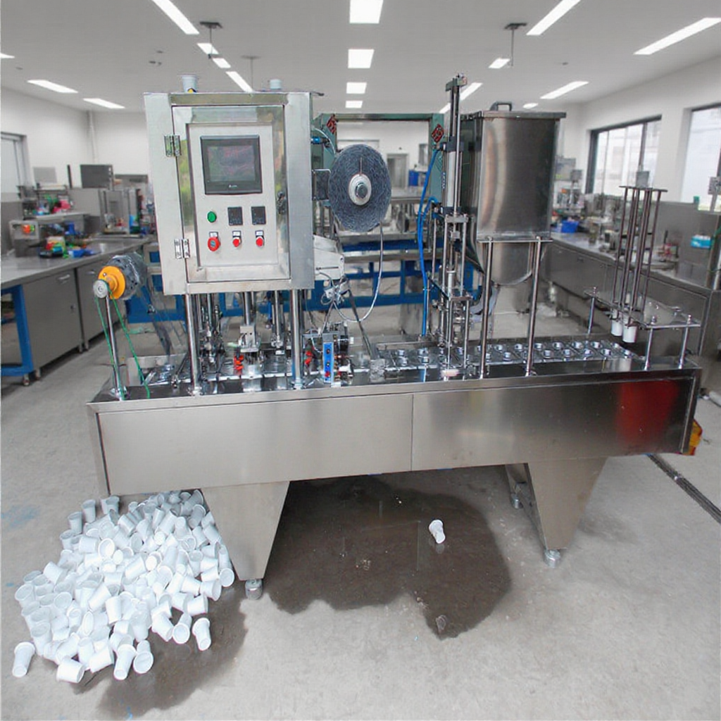 供应郑州全自动酸奶灌装封口机河源塑料杯饮料包装机乳品专用