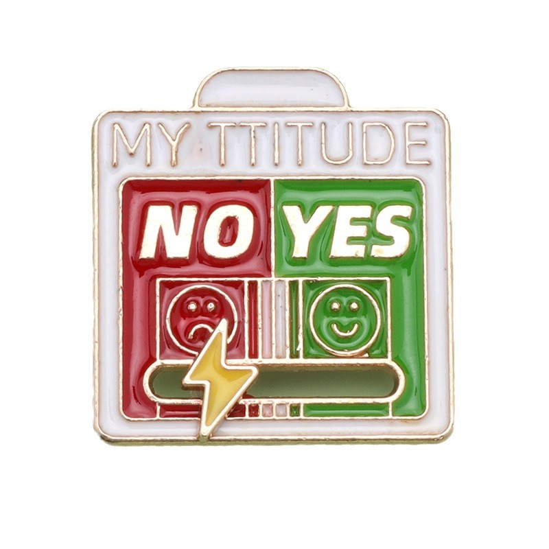 Broche de energía de conversión de estado de ánimo El administrador de emociones puede deslizar la personalidad joyería creativa Emoji batería insignia social