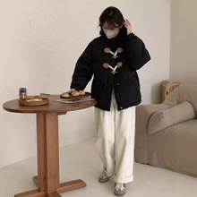 嘉兴平湖牛角扣羽绒服女新款加厚立领面包服小个子冬季短款外套潮