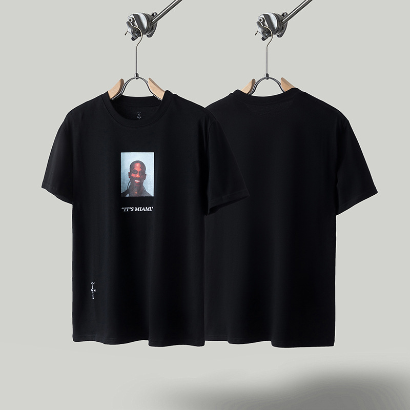 Travis de manga corta M mark Scott pequeño pato amarillo cactus relámpago rap tour TS pareja conjunta camiseta de hip-hop