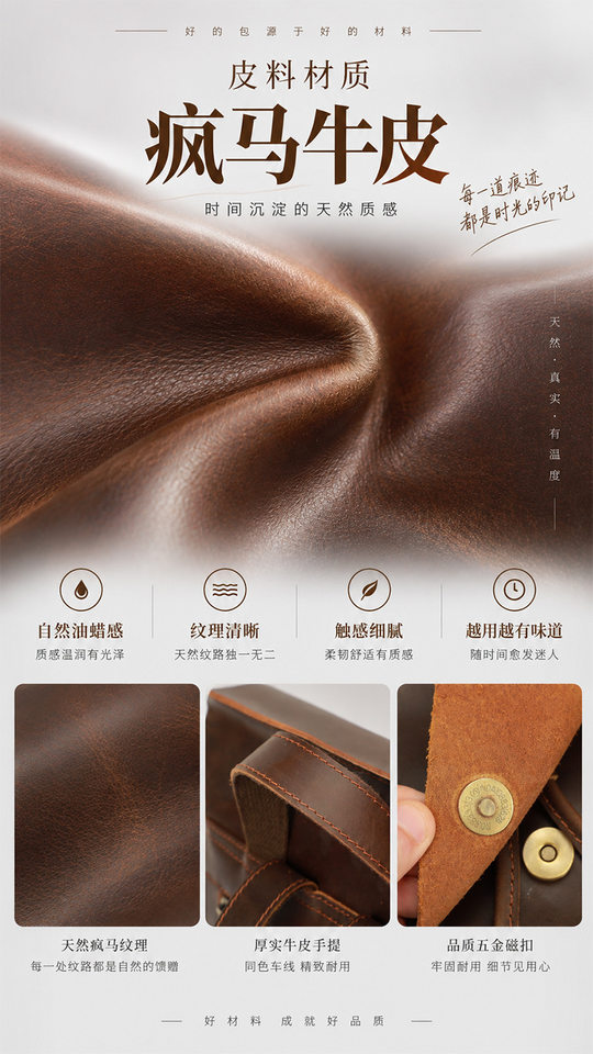 Ba lô nữ da bò thật 28×15×34 cm phong cách tối giản, đựng vừa máy tính bảng — Cà phê sâu chi tiết 11