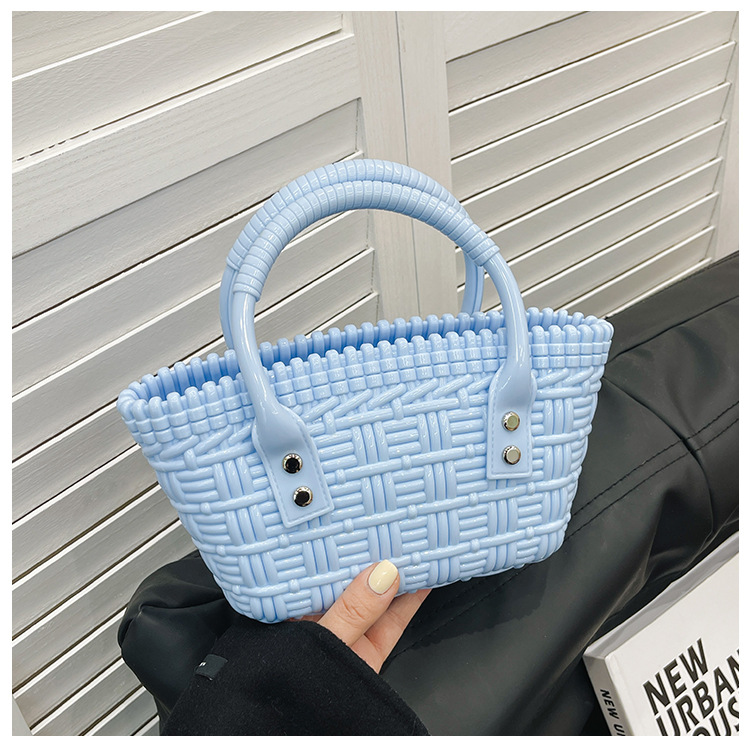 2025 New trendy and versatile crossbody mini vegetable basket jelly bag, fashionable hand-held woven bag, mini tote women's bag undefined