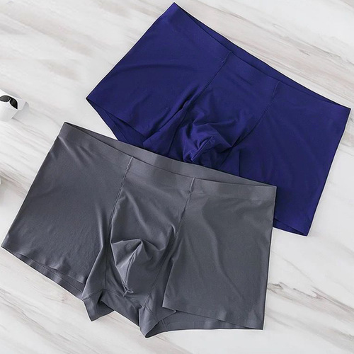 Slim-fit mens summer ice silk breathable comfortable sheer transparent four-sided square underwear