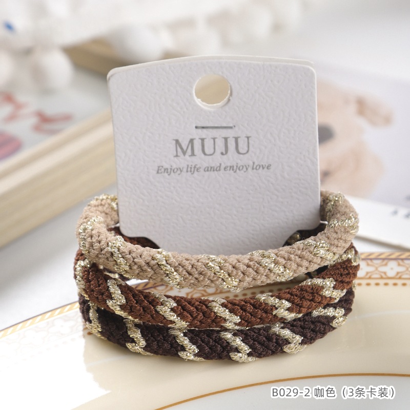 [Carga de tarjeta] sensación de alto nivel coreano de cabello de código de barras de moda de alta elasticidad de cabello anillo de cabello correa de cola de caballo