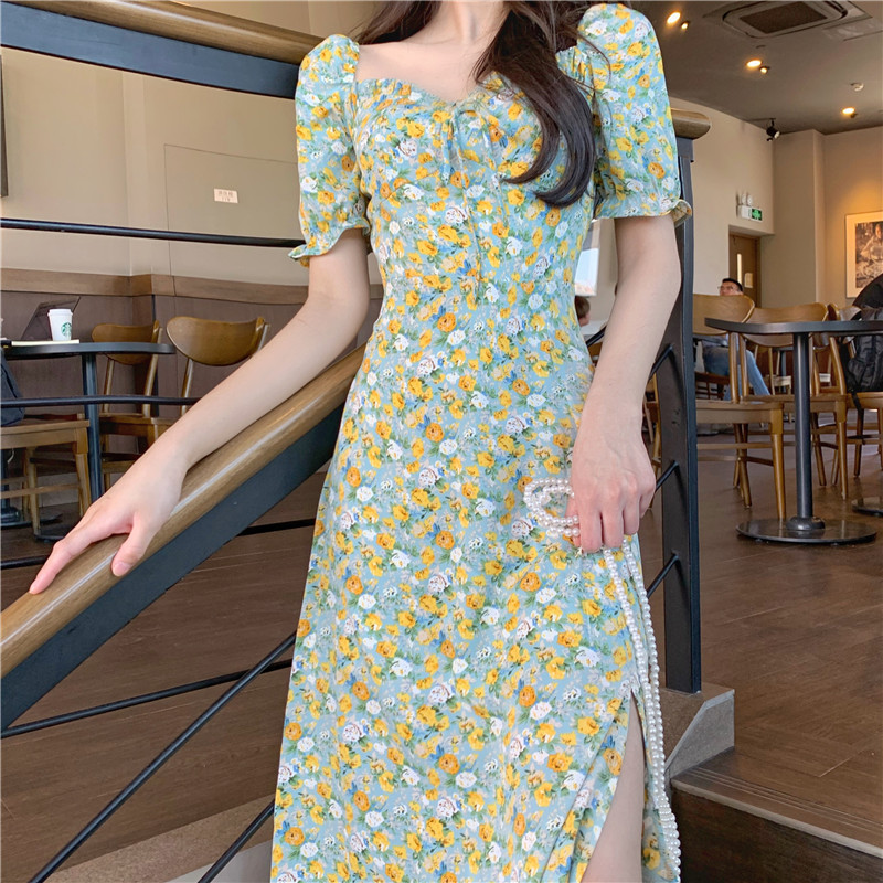 long waist thin floral dress Nihaostyles wholesale clothing vendor NSFYF76630