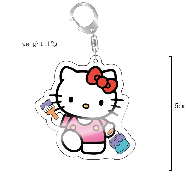 Transfronterizo nuevo animado 2D perímetro Sanliou Hello lindo gato Colomia acrílico llavero image 13