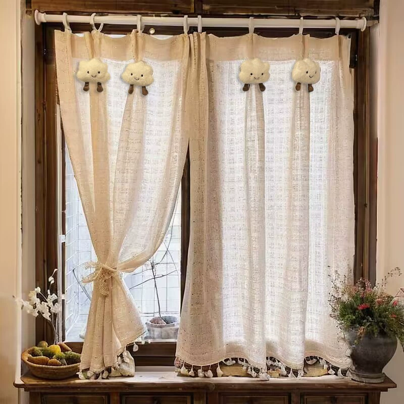 Японская марлевая занавеска для Bay window, короткая занавеска для маленького окна, спальня, кухня, перегородочная занавеска, дверная занавеска, полупрозрачная занавеска, затемнение, французский кисть