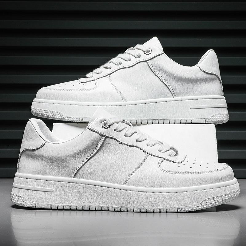 New Casual Shoes Classic Air Force One Sneakers White Shoes Genuine Leather Fashion Trendy Men's Casual Shoes
