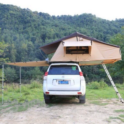 Avtomobil dam çadırları Tent Camping Style Camping Style - khaki-14m-roof-tent-1625m-side-canopy-2-3