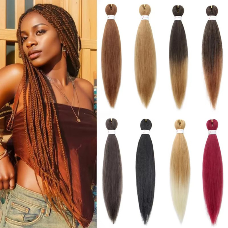 Cross-Border Ez Big Braid Easy Braid Yaki Slim Straight Wig African Dreadlocks Crochet Hair Braided Hair