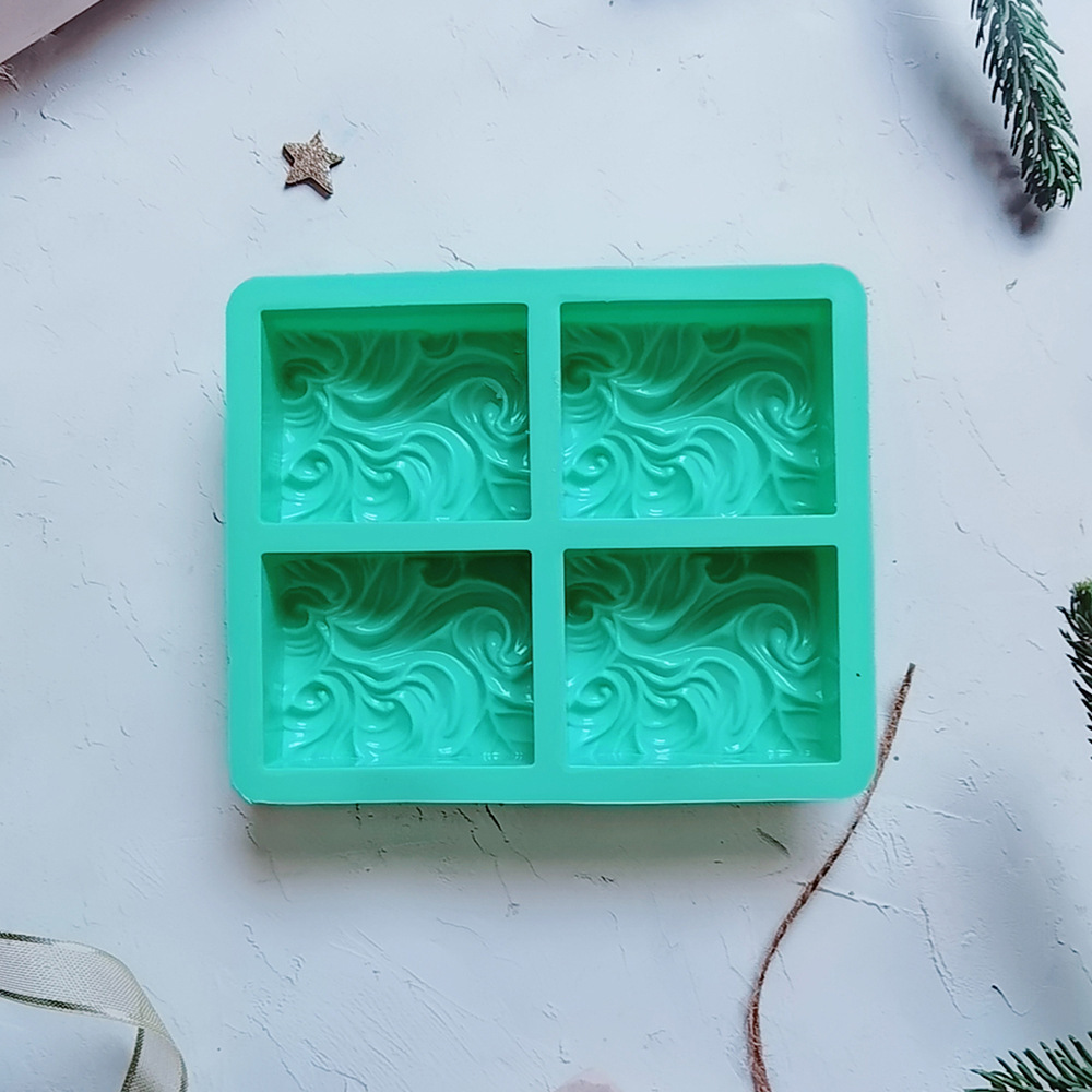 Silicone 4 molde de jabón de flores onduladas 207 molde de jabón de silicona aromático artesanía molde de jabón molde de pastel