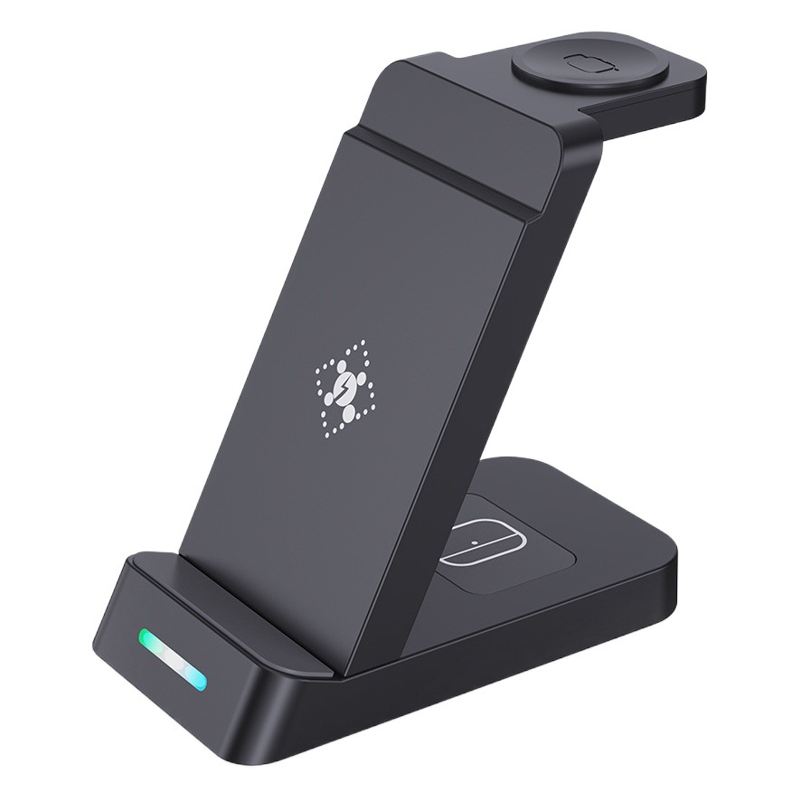 Cargador inalámbrico rápido tres en uno para teléfono móvil, auriculares y reloj, adecuado para carga rápida de iPhone y Samsung