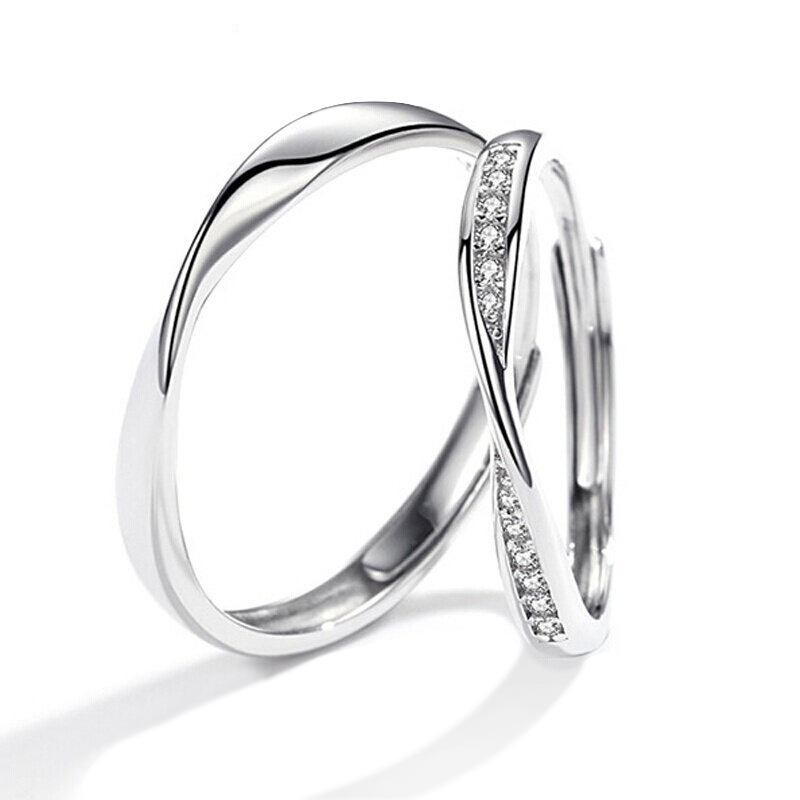 Adjustable Mobius Silver Couple Ring For Valentines Day Gift_voghion.com