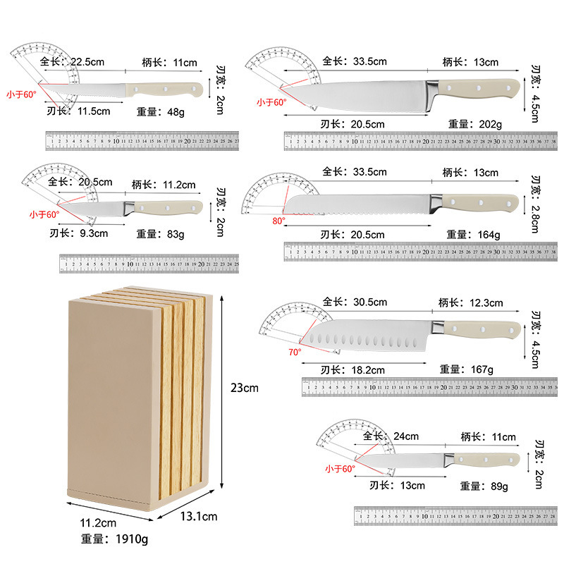 abs シングルスチールヘッドシェフナイフスチールヘッドシェフナイフクロスボーダーシングルスチールヘッド 7inch 和包丁セットステーキナイフ卸売|undefined