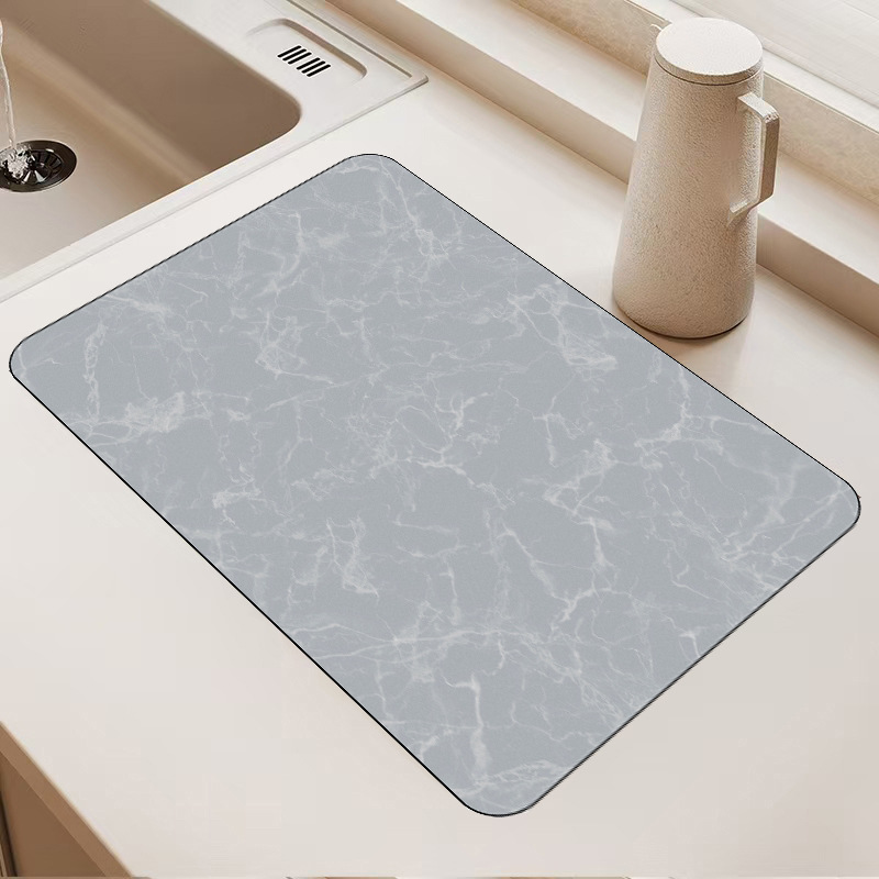 Alfombra absorbente de cocina estilo nórdico, tapete de diatomea antideslizante para mesa o encimera, aislante y de secado rápido