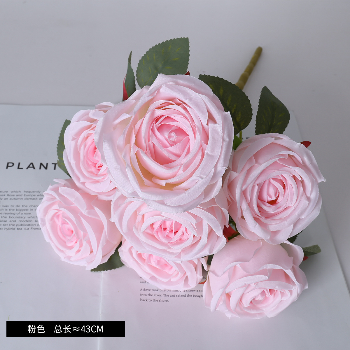 Simulación de 7 flores falsas de rosa princesa escritorio sala de estar DIY decoración de la habitación de bodas de mano accesorios de fotografía de flores