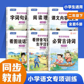 二年级语文专项训练看拼音写词语字词句内容填空看图说话古诗词