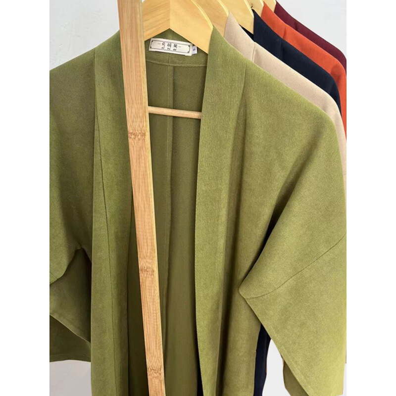 Siyuge Han Dynasty Original [Fanghua] Song Dynasty Aircraft Sleeve Straight Collar Daily Wear Cardigan Pure Color Top