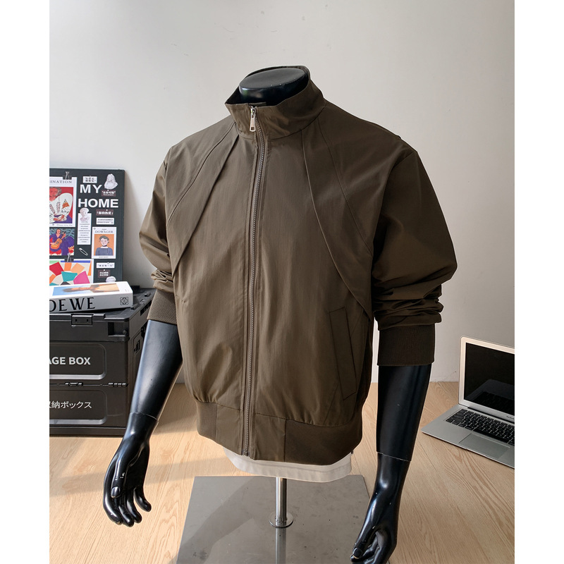 American Deconstructed Tough Guy Style Three-Proof Jacket Men's Autum Waterproof Functional Jacket Outdoor Stand-Up Collar Coach Jacket