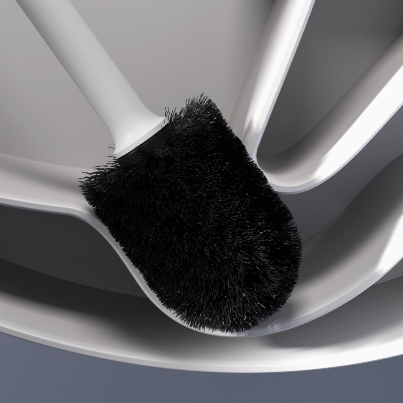 新型植毛トイレブラシ 家庭用 ベース付きトイレ掃除ブラシセット 浴室用長柄プラスチックブラシ