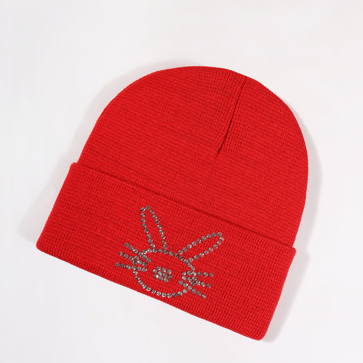 Unisex Rabbit hot drill hat rhinestone knit hat knitting hat party_voghion.com