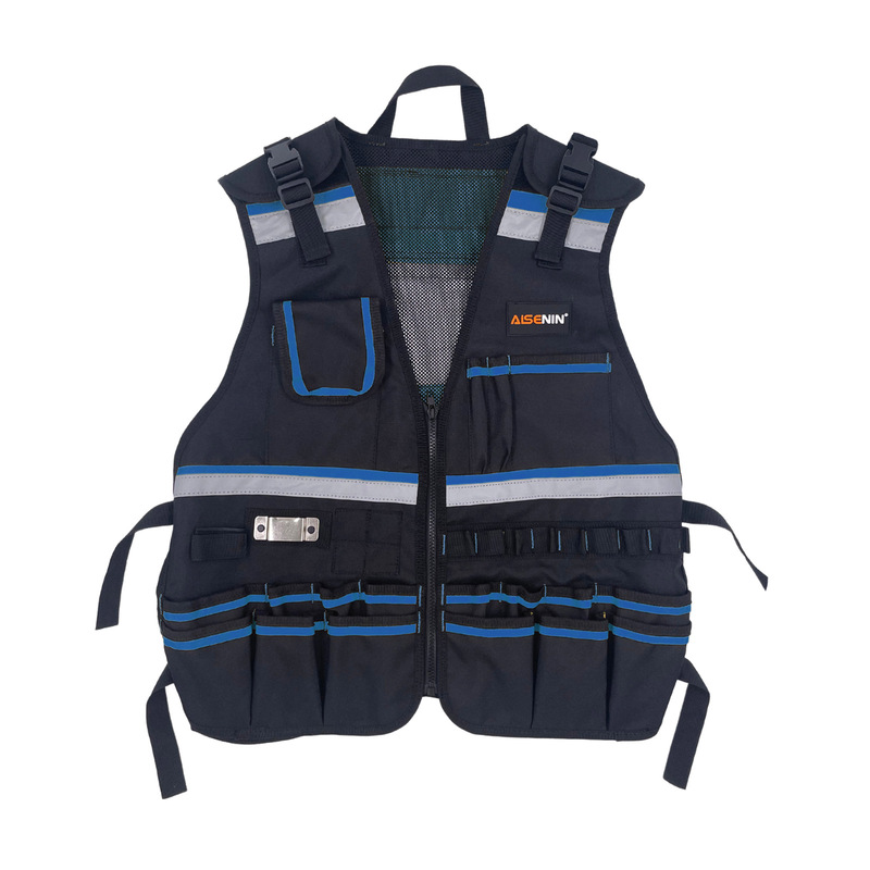Cross-border tool vest overalls multi-pocket reflective storage tear-resistant polyester fabric Tool Vest Cross-border tool vest overalls multi-pocket reflective storage tear-resistant polyester fabric Tool Vest