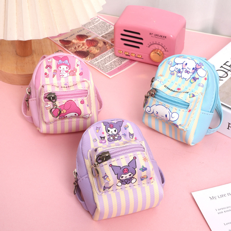 ins 漫画甘いガーリーハートクリエイティブ小銭入れミニ子供キーバッグクロミシナモンドッグヘッドフォンバッグ|undefined
