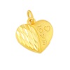 Pendant heart shaped, brass necklace heart-shaped