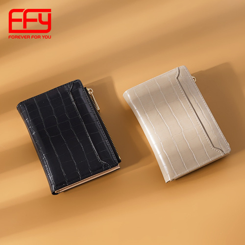 Trendy simple new short wallet women's ins stone pattern wallet multiple card slots large capacity women's card holder cross-border