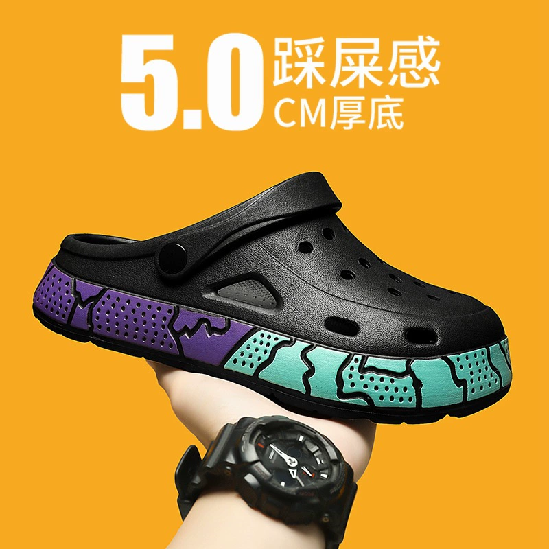 [Прямые поставки с фабрики] Мужская летняя верхняя одежда 2025 новые пляжные шлепанцы с открытым носком