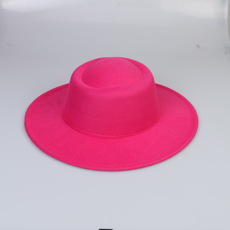 Europeo y americano nuevo estilo groove lana sombrero multi-color otoño e invierno retro luz tablero grande ala sombrero superior sombrero estilo coreano fieltro sombrero moda