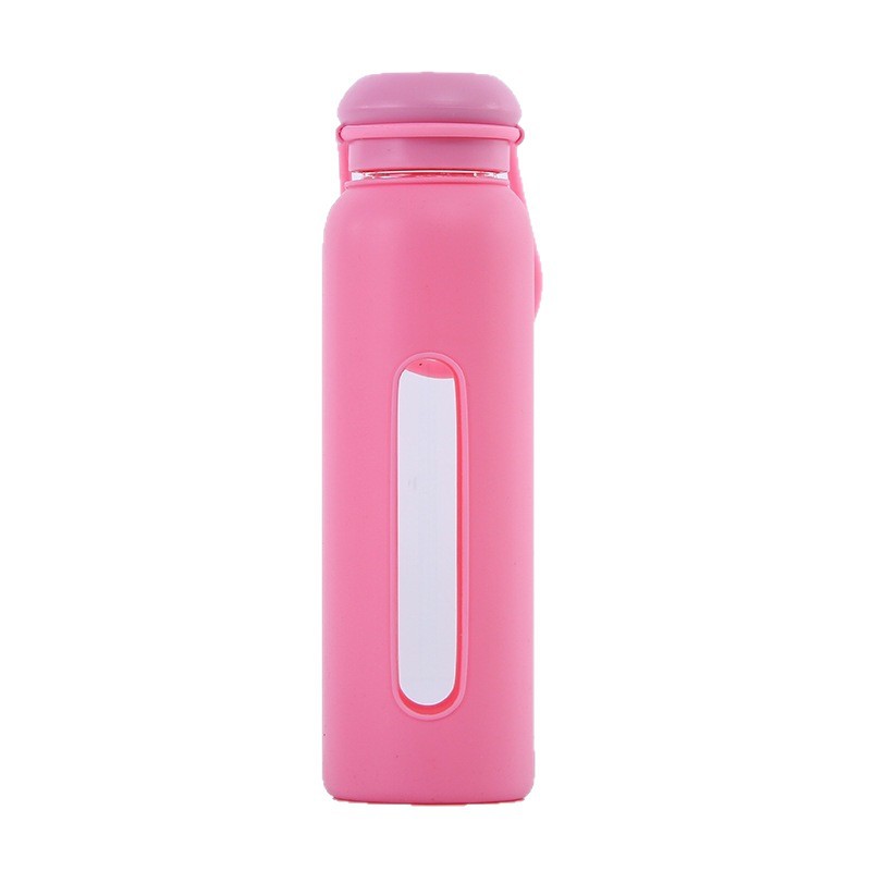 Comercio exterior nuevo tipo de tazas de vidrio de moda simple tazas de automóvil creativas cubiertas de silicona tazas de agua deportivas portátiles al aire libre