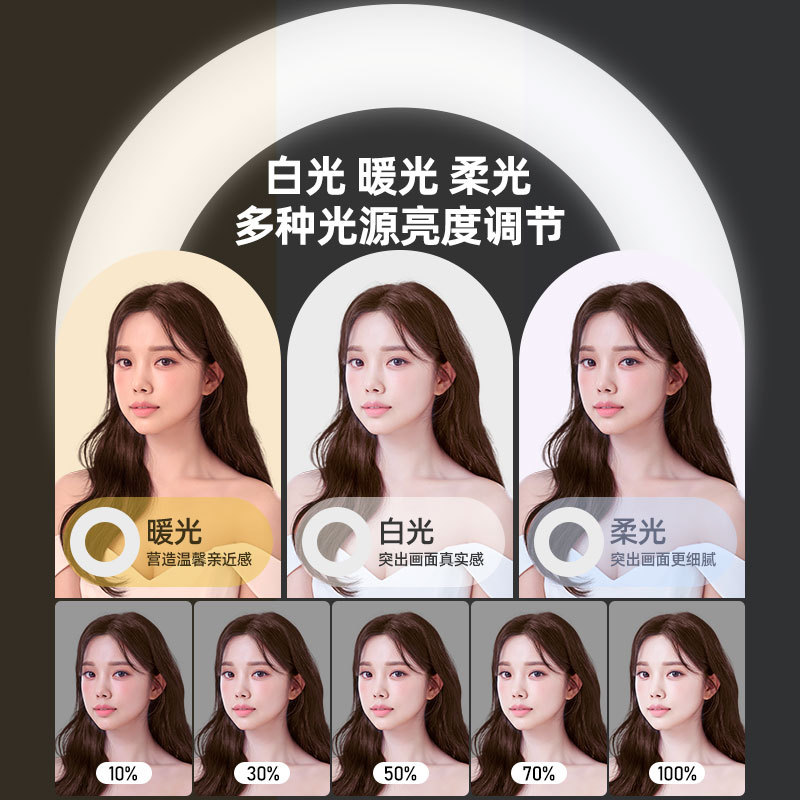 Luz de relleno vivo de 22 pulgadas TikTok ancla selfie soporte de teléfono móvil trípode FOTOGRAFÍA belleza anillo Luz