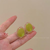 Green acrylic universal retro brand earrings, simple and elegant design