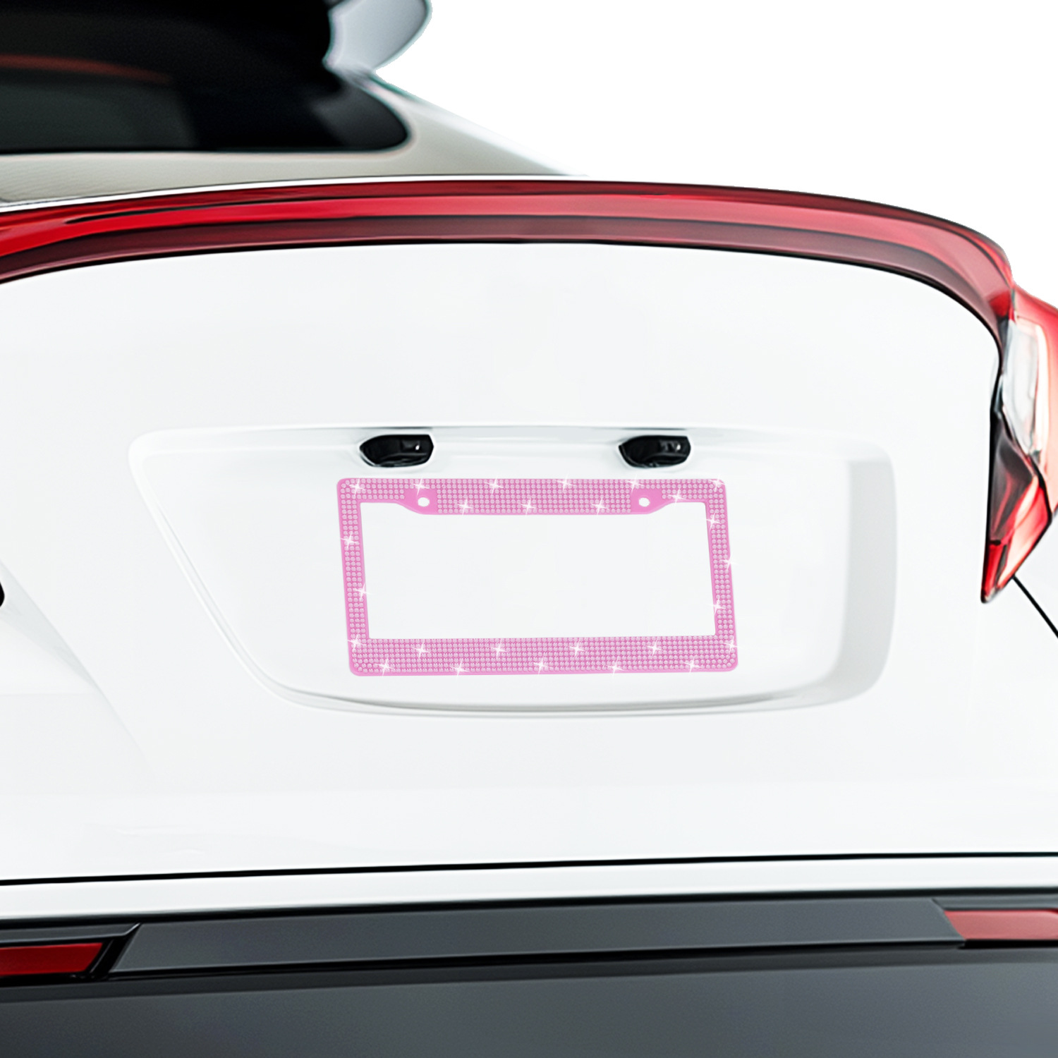 American, Canadian and Mexican Universal Diamond License Plate Frames, Three Styles of Plastic Acrylic Diamond License Plate Frames